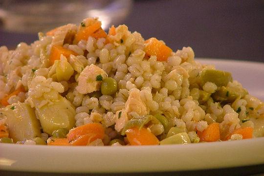 grano con capesante e asparagi grano con capesante e asparagi