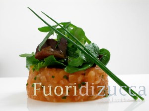 tartara all'astice su mela verde