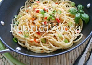 linguine con tartara di trota